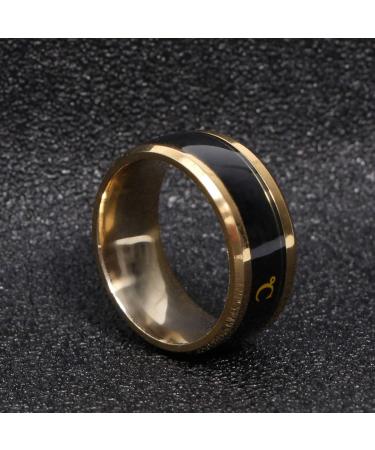 Shop Holibanna Mens 8MM Tungsten Ring - Stainless Steel Heat Discoloration Jewelry for Wedding & Anniversary - Golden Size 11 - Buy Online on GoSupps.com