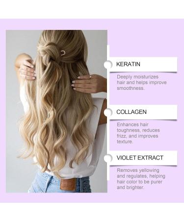 Masque capillaire violet - Traitement capillaire la k ratine R pare et nourrit les cheveux Masque capillaire violet Collag ne Revitalisant profond limine les tons jaunes et hydrate les cheveux - Buy Online on GoSupps.com