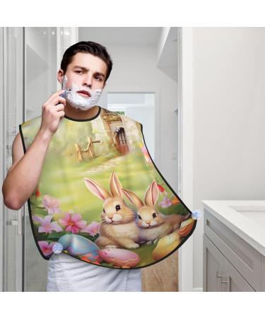 Spring Vintage Easter Rabbit Shaving Bib | Waterproof Beard Apron | Perfect Gift for Dad - One Size Fits All - Buy Online on GoSupps.com