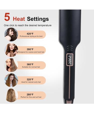 Adjustable Temperature Wide Plate Hair Straightener | 2.2 in Fluffy Electric Iron - International Shipping Available - Buy Online on GoSupps.com