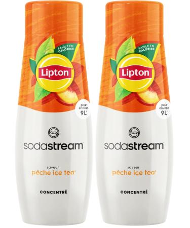 SodaStream Concentr Lipton Ice Tea Saveur P che pour Machine Eau P tillante et Soda | Pr parez jusqu' 9 Litres de Lipton en Quelques Secondes Go t Original 440ml (Lot de 2)