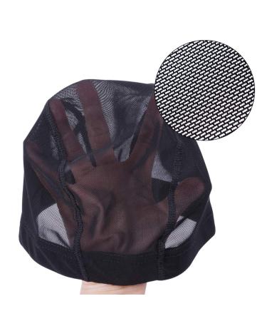 Black Mesh Dome Cap for Wigs - 5 Pieces - Wide Rubber Band Wig Cap for Wig Making | International Shipping - Buy Online on GoSupps.com