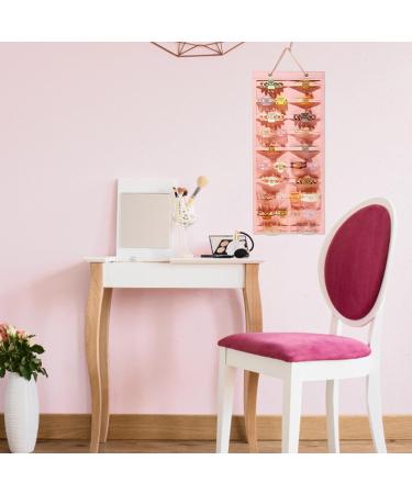 Hair Clips Storage - Felt Hair Accessories Organiser | 170g Hanging Hair Storage Organiser | Wear-Resistant Display Holder Claw Clips Holder | Hanging Hair Claw Clips Holder for Women Ladies Girls Pink - Buy Online on GoSupps.com