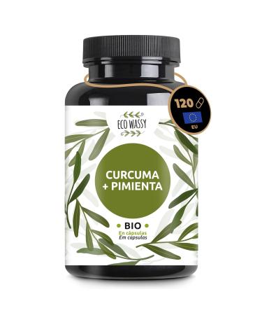 Turmeric and black pepper | 120 Capsules. Anti-inflammatory and natural antioxidant. High concentration, BIO ingredients (Curcumin+Piperine), Natural, No Additives, Max Dose 1425 mg