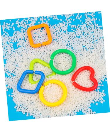 Ibasenice 70 STK Geometric Chain Buckle - Sensory Rings for Toddlers Plastic Links & Baby Toys for Wagons & Seats - Buy Online on GoSupps.com