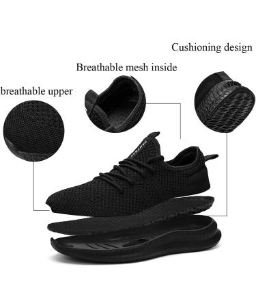 FUJEAK Men's Breathable Running Shoes - Casual Athletic Sneakers for Gym & Sports | Lightweight Slip On Tennis Shoes in Black - Size 11 - Buy Online on GoSupps.com
