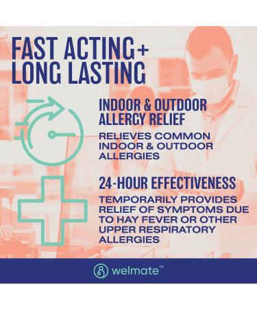 WELMATE Comprehensive Allergy Relief Pack: Fexofenadine HCl 180mg (200 Ct) & Cetirizine HCl 10mg (500 Ct) | Extended 24hr Allergy Defense - Buy Online on GoSupps.com