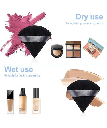8PCS Velvet Triangle Powder Puff Set for Face & Body Makeup - Black - Buy Online on GoSupps.com
