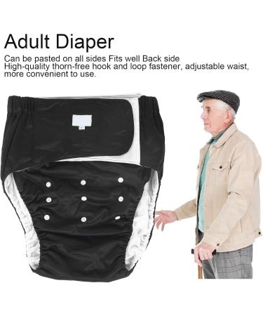 Adjustable Reusable Adult Diaper - Soft Quick-Drying & Washable for Incontinence (Black) - Buy Online on GoSupps.com