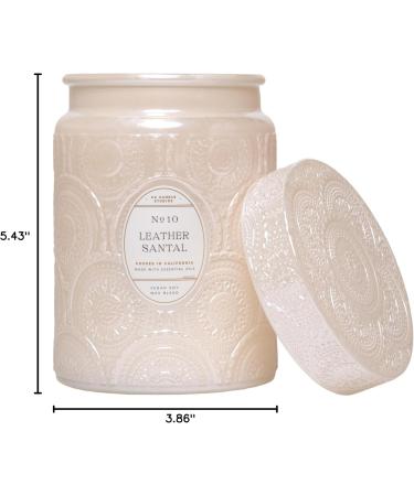 Leoben Co Leather Santal Candle | 18oz Classic Design | 80 Hour Burn Time | Natural Soy Wax & Essential Oils | Perfect for Mood Setting - Buy Online on GoSupps.com