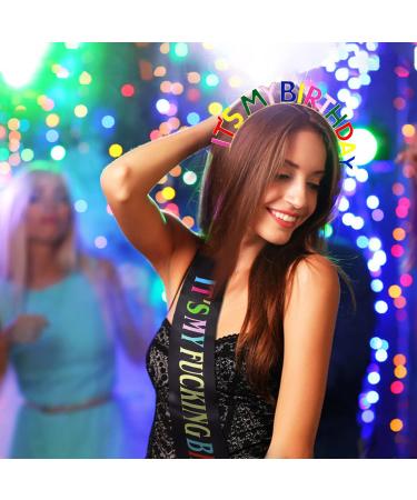 Elehere Black Birthday Sash Tiara Crown Headband Kit for Women and Girls - Summer Princess Party Decorations - Buy Online on GoSupps.com