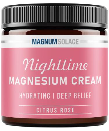 Magnesium Lotion   Nighttime Magnesium Cream   Apply to Leg Muscles  Arms or Chest - Topical Magnesium Chloride   USA Made and Safe for Kids (Citrus Rose) 4 Fl Oz (Pack of 1)