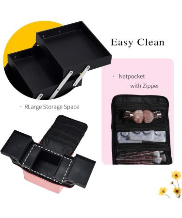 Shop Pink Big Makeup Bag - Portable Cosmetic Case for Women | Ideal Beauty Storage Solution - Buy Online on GoSupps.com