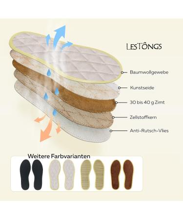 Japanwelt Les Tongs Cinnamon Soles - 100% Natural Anti-Sweaty Odor Shoe Inserts for Men & Women | Brown 46 | Set of 3 - Buy Online on GoSupps.com