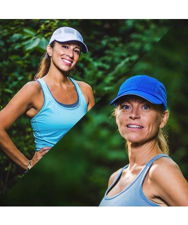 TrailHeads Women's Race Day Running Cap - White/Cool Blue - One Size - Buy Online on GoSupps.com