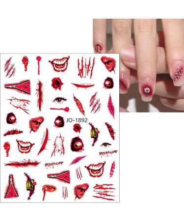 JMEOWIO 9 Sheets Halloween Nail Art Stickers Decals Self-Adhesive Skull Horror Ghost Pink Pumpkin Spook Nail Supplies Nail Art Design Decoration Accessories - Buy Online on GoSupps.com