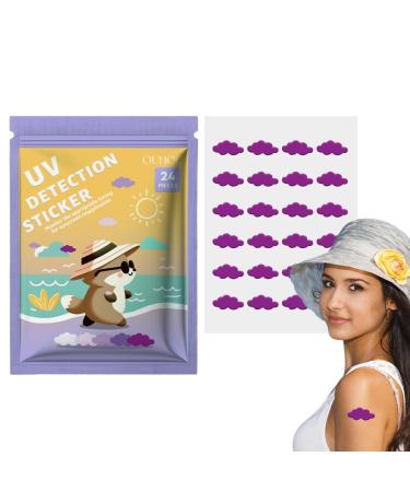 Sunscreen Reminder Stickers - 5 Style Uv Detecting Patches Natural Patch | Changes Color When Time Reapply Your Sun Protection Cream Outdoor Summer Face Protective Sticker for Uv Protection 24 clouds