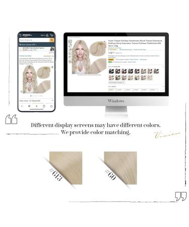 Buy Vivien Extensions Tressen | Remy Real Hair Extensions Platinum Blond #60 - 50cm 100g - Buy Online on GoSupps.com