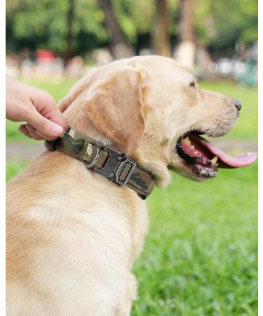 Joyal Tactical Dog Collar - Medium-Sized Camouflage Dog Collar with Handle & QR Code for Secure Pet Identification - Buy Online on GoSupps.com