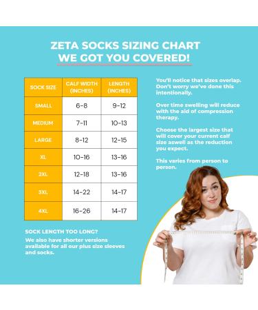 Zeta Plus Size Support Socks - XXXXL Black, Wide Calf Compression for Men and Women, Cotton-Rich Comfort, Graduated Compression, 1 Pair - Buy Online on GoSupps.com