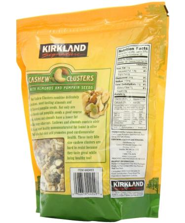 Kirkland Signature Cashew Clusters - 907g (2 lb) Pack of 1 - Premium Quality Cashew Snack - Buy Online on GoSupps.com