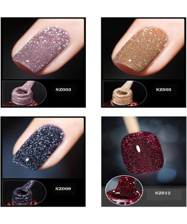 High Density Glitter Nail Polish 12 Colors Reflective Glitter Gel Nail Polish Set Holographic Glitter Nail Polish Manicure Set for Nail Art DIY Manicure and Pedicure at Home (Color : SE01 Size : - Buy Online on GoSupps.com