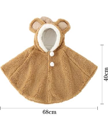 ITODA Toddler Winter Fleece Hooded Poncho Cape | Warm Outwear Jacket for Girls Boys (0-3 Years) | Khaki, 24 Months - Buy Online on GoSupps.com
