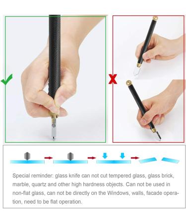 Glass Cutter Tool Set 2mm-20mm Pencil Style Oil Feed Carbide Tip with 2 Bonus Blades and Screwdriver - Buy Online on GoSupps.com