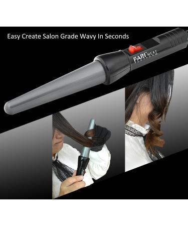 FARI Travel Mini Hair Curling Iron Wand - Ceramic Tourmaline Dual Voltage Fast Heating Heat Resistant Glove & Pouch - Perfect for Salon-Grade Waves Anywhere - Buy Online on GoSupps.com