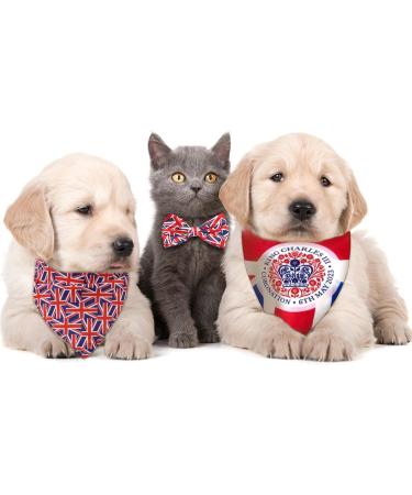Dog Bandanas 2 Pcs Union Jack Bandana For Dog 2 Pcs Dogs Collar Bow Ties Pet Dog Kerchief Adjustable Strap Bandana For Dogs For Small Medium Large Girl Or Boy Dogs Cats Puppy Decoration Supply - Buy Online on GoSupps.com