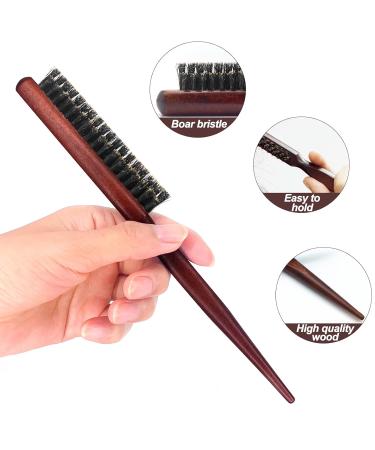 Sularpek Teasing Hair Brush - Boar Bristle Toupe Brush with Wooden Handle for Long Thick Curly Wavy Dry or Damaged Hair - Buy Online on GoSupps.com