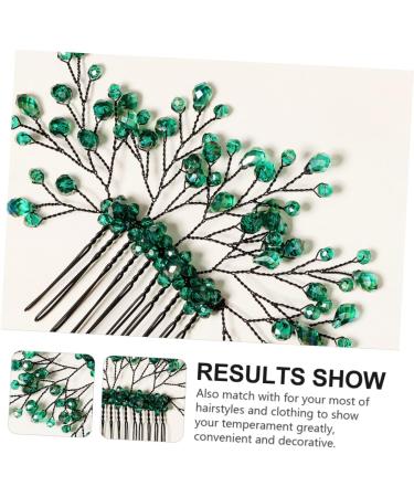 CIMAXIC Green Branches and Leaves Hair Comb bride wedding hair comb crystal hair side comb Leaf Wedding Hair Comb bride hair clip bridal hair clip green hair accessories leaf comb hairpin - Buy Online on GoSupps.com