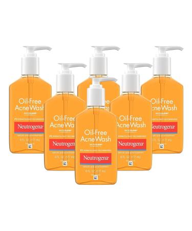Neutrogena Acne Wash Oil-Free 6 Ounce Pump (Pack of 6) - Buy Online on GoSupps.com