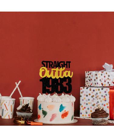 Straight Outta 1983 Cake Topper Glitter Cheers to 40 Years 40 and Fabulous Cake Topper for 40th Birthday Wedding Anniversary Party Sign Decorations By GotGala (1983) - Buy Online on GoSupps.com