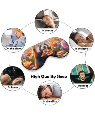 Soft Blackout Eye Mask - Adjustable Red Panda Pizza Sleep Mask for Women | No Pressure Travel & Sleep Solution - Buy Online on GoSupps.com