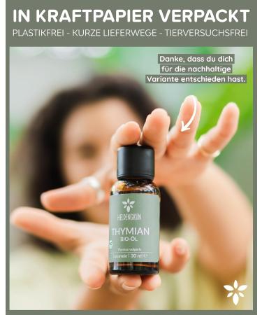 Heldengr n Organic Thyme Oil - 100% Natural Essential Oil from Greece - Certified Food - 4 x 30 ml Thyme Oil Pack - Buy Online on GoSupps.com