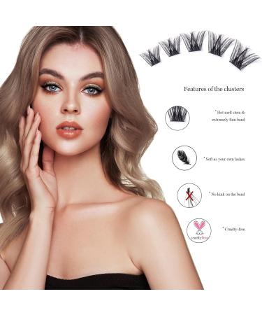 SISILILY Individual Cluster Lashes Kit | Reusable 3D Eyelash Extension | Soft Natural C CC D Curl | With Glue | 90 clusters - DM05 - Buy Online on GoSupps.com
