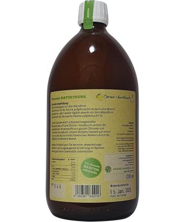 Renate's Natural Drink No. 1 Lemon & Garlic - 1L Organic Beverage Preservative-Free PZN 04712890 DE- KO-006 - Buy Online on GoSupps.com