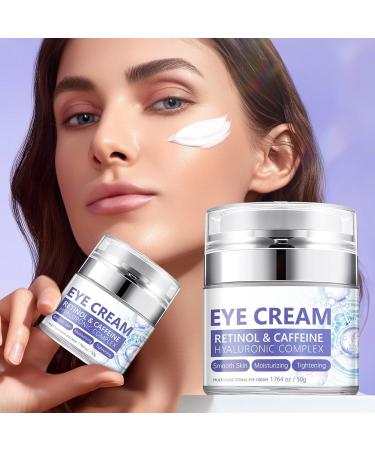 Retinol & Caffeine Eye Cream for Dark Circles Puffiness Wrinkles & Fine Lines Anti-Aging Under Eye Cream Hydrating Firming Skin Daily Face & Neck Cream for Men & Women 50g - Buy Online on GoSupps.com