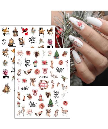 Christmas Nail Stickers 9 Sheets Self-Adhesive Nail Decal Gnome Rabbit Nail Art Decoration Design Supplies - Buy Online on GoSupps.com
