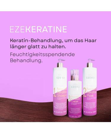 Ezero Keratin Hair Treatment - Vegan Smoothing Kit with Shampoo Mask & Conditioner | Achieve Salon-Quality Results at Home - Buy Online on GoSupps.com