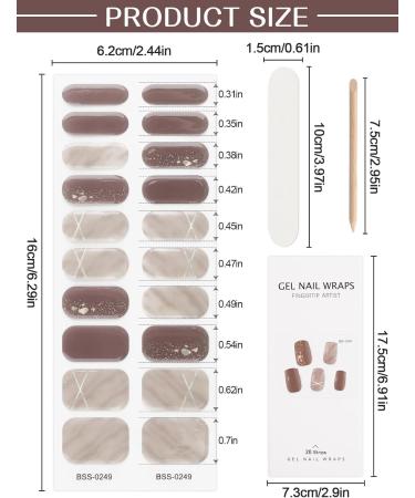 EBANKU 20 PCS Gel Nail Strips Nail Gel Polish Strips Full Wraps Adhesive Gel Nail Stickers with Nail File and Stick(UV/LED Lamp Required) (6) - Buy Online on GoSupps.com