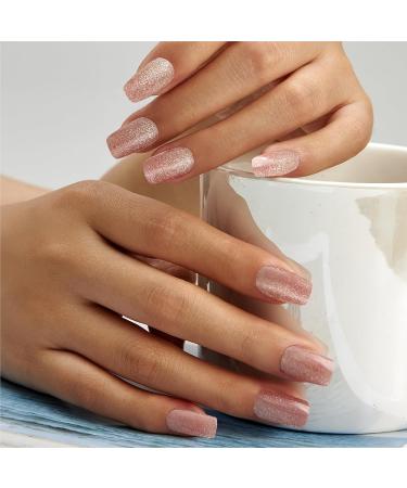 Shop Semi Cured Gel Nail Strips - 20 PCS Quality UV Gel Nail Stickers | Easy Application | Roseate Romance - Buy Online on GoSupps.com