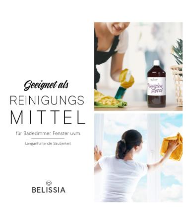Belissia Propylene Glycol 1L - 99.9% Pure Pharmaceutical Grade | Vegan 0% Additives - Made in Germany - E1520 PG Liquid - Buy Online on GoSupps.com