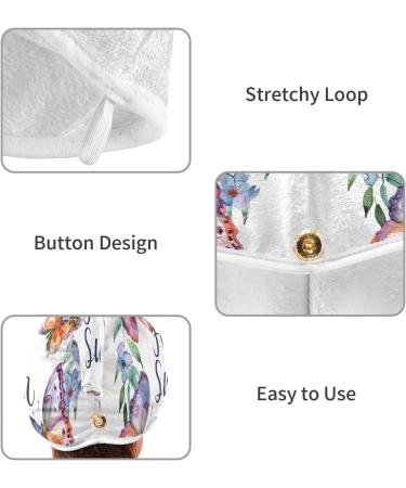 Super Absorbent Wreath Morpho Butterflies Hair Towel 2 Pack | Quick Dry Hair Turbans for Women & Girls - Buy Online on GoSupps.com
