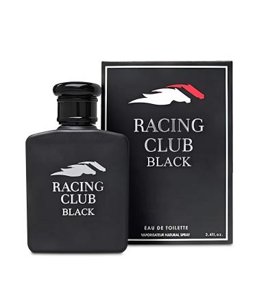 Racing Club Black Sensual Woody Fragrance for Men | Long Lasting Cologne Aromatic Scent Eau de Parfum Natural Spray - Great Holiday Gift 3.4 Fl Oz/100 Ml