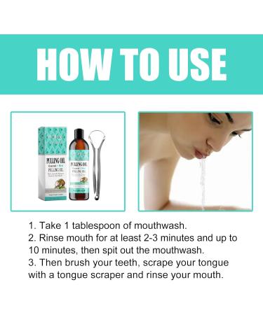 Coconut Mint Mouthwash for Whitening Teeth & Fresh Breath | Gum Care Set + Tongue Scraper | 100 ml - Buy Online on GoSupps.com