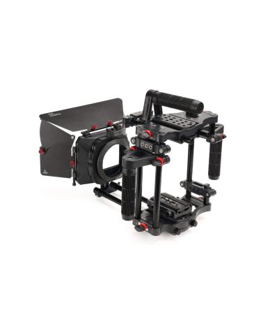 FILMCITY Power DSLR Camera Cage w MB-600 Sunshade Matte Box for DSLR/DSLM Cameras. For Lenses upto 95mm in Dia., Adjustable Handles & 15mm Rod Adapter. Accessory Threads, Tripod Compatible (FC-CTH-01) - Buy Online on GoSupps.com