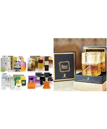 Ahmad Al Maghribi Men's Cologne Sampler Set & Maison d'Orient GHAMRAH 100ml EDP Explore Arabian Fragrances with Rich Gourmand & Spicy Notes