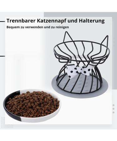 Dorakitten 2Pcs Elevated Cat Bowls with Non-Slip Mat - Anti-Vomiting Raised Cat Food Plates for Spine Protection - Cute Cat Ear Stand Ceramic Dishes for Whisker Fatigue Prevention - Buy Online on GoSupps.com
